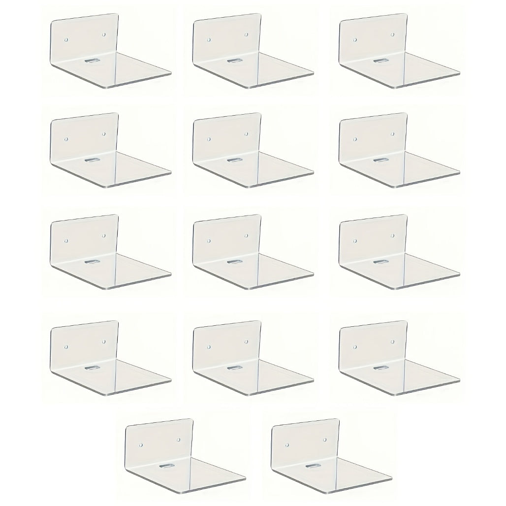 Clear Acrylic Floating Shelf, Self-Adhesive Wall Mount Display Shelf for Plants, Toys & Decor