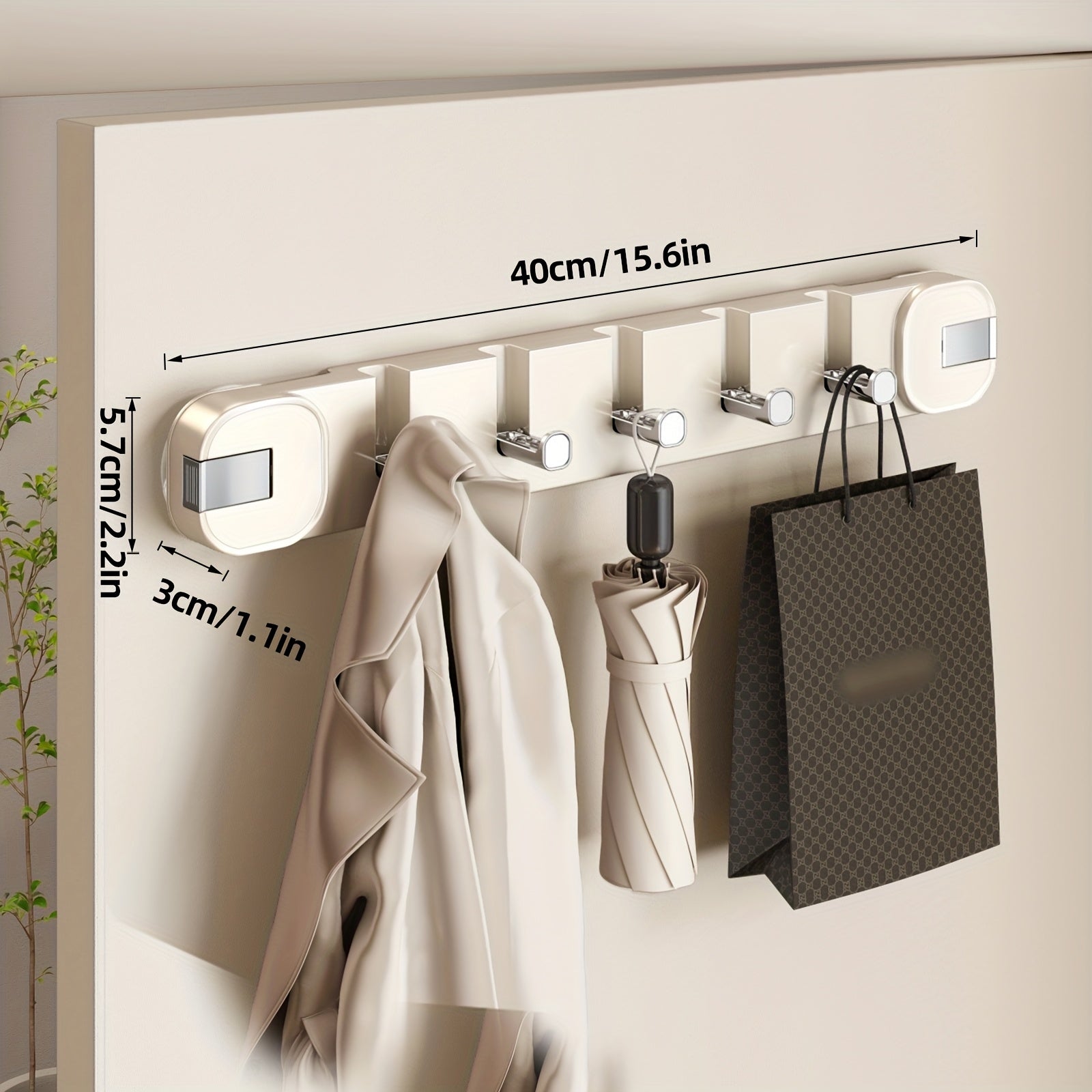 Hidden Hook Suction Cup Rack, Foldable Traceless Wall Mount Storage Box, No Drilling Easy Install Home Organizer