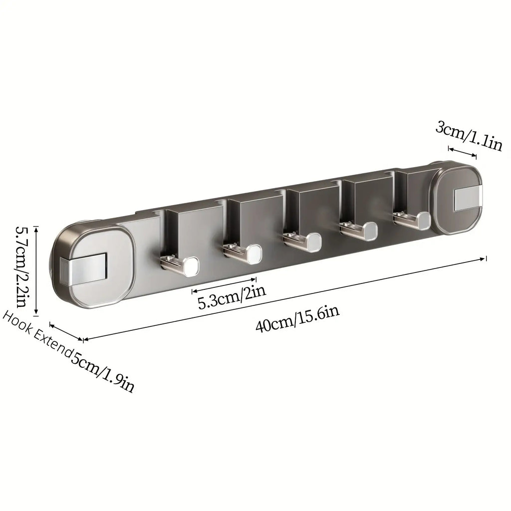 Hidden Hook Suction Cup Rack, Foldable Traceless Wall Mount Storage Box, No Drilling Easy Install Home Organizer