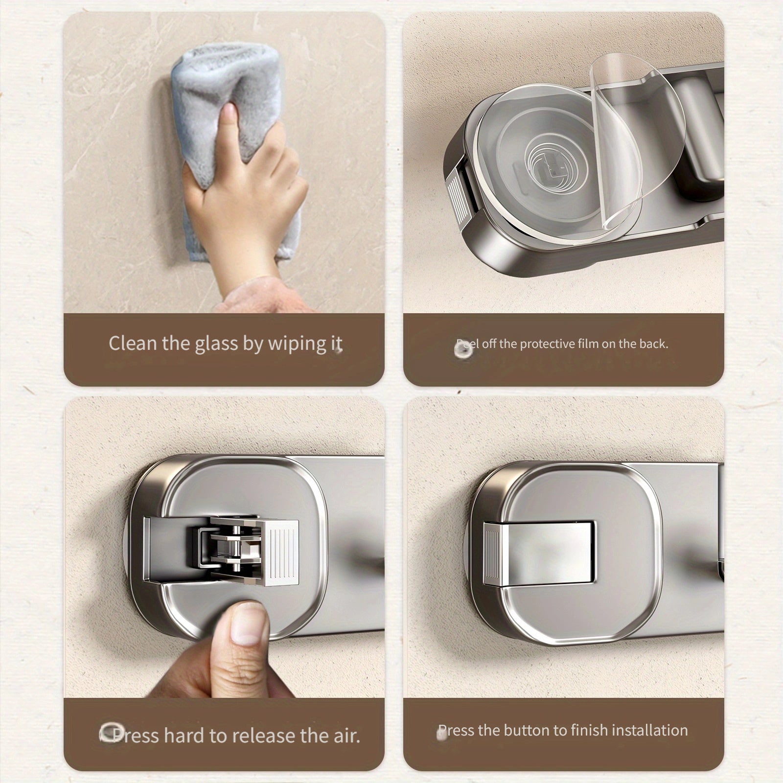 Hidden Hook Suction Cup Rack, Foldable Traceless Wall Mount Storage Box, No Drilling Easy Install Home Organizer