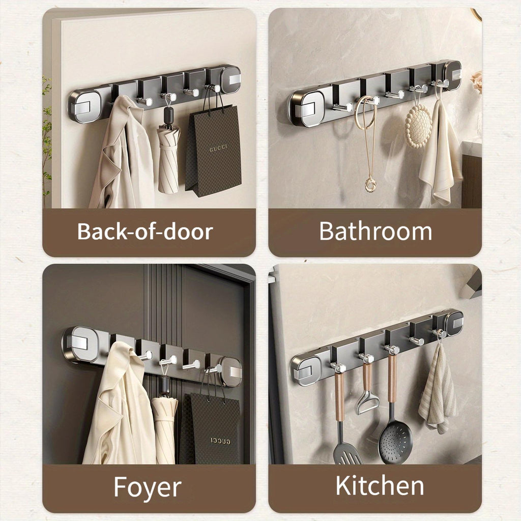 Hidden Hook Suction Cup Rack, Foldable Traceless Wall Mount Storage Box, No Drilling Easy Install Home Organizer