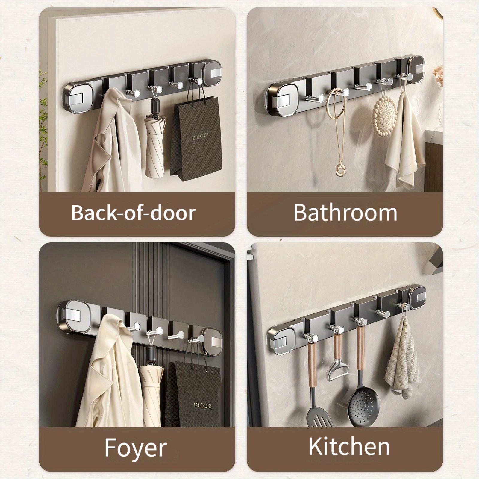 Hidden Hook Suction Cup Rack, Foldable Traceless Wall Mount Storage Box, No Drilling Easy Install Home Organizer